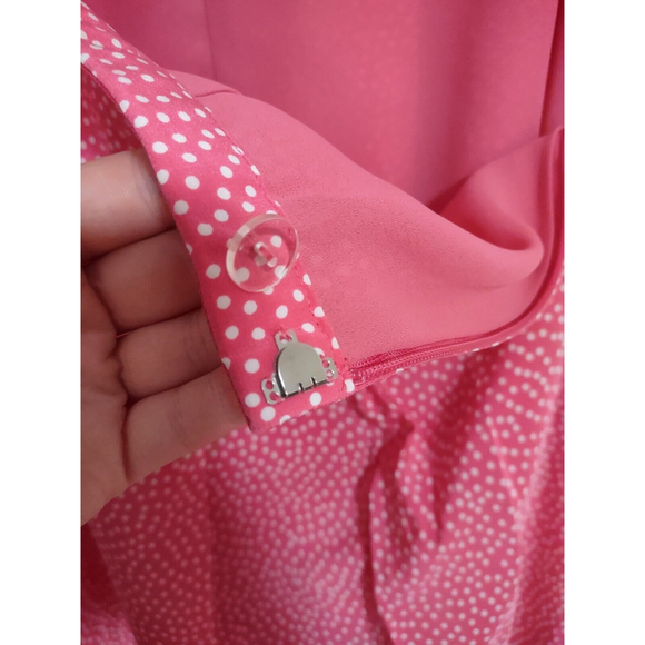 Pendleton Women's 12 Pink Polka Dot Silk Lined Mid Length Skirt - Picture 7 of 8